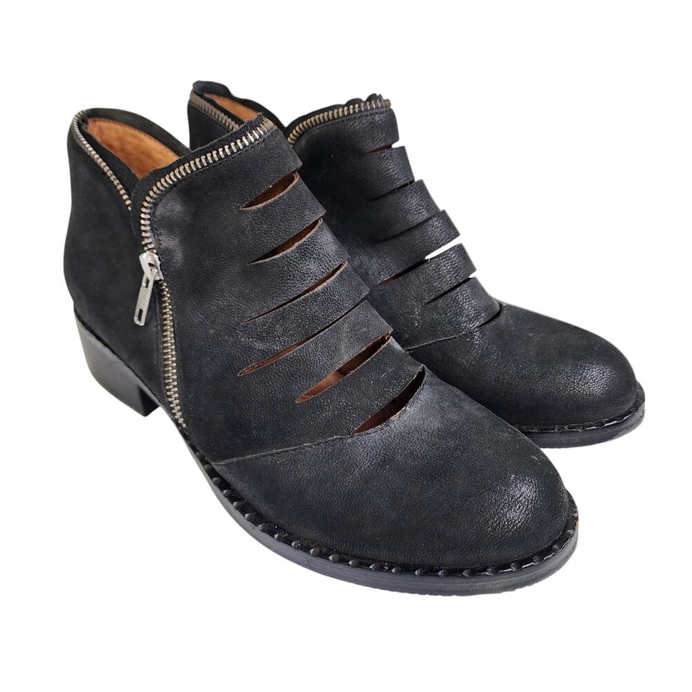 Kenneth Cole Gentle Souls Womens Bailey Ankle Boots Size 8 Black‎ Leather Moto